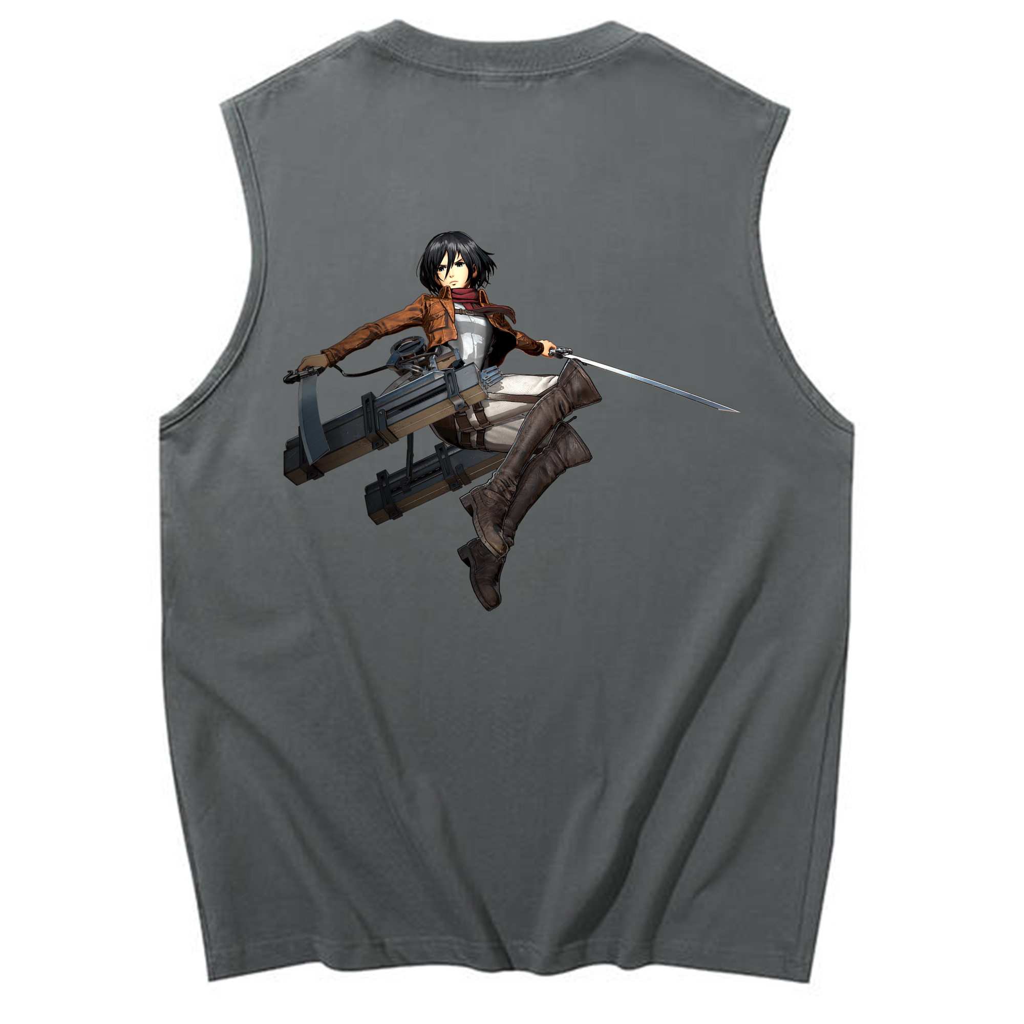 （画像用） 進撃の巨人 ミカサ·アッカーマン Attack on Titan Mikasa Ackerman コットン100％タンクトップ（背面プリント）